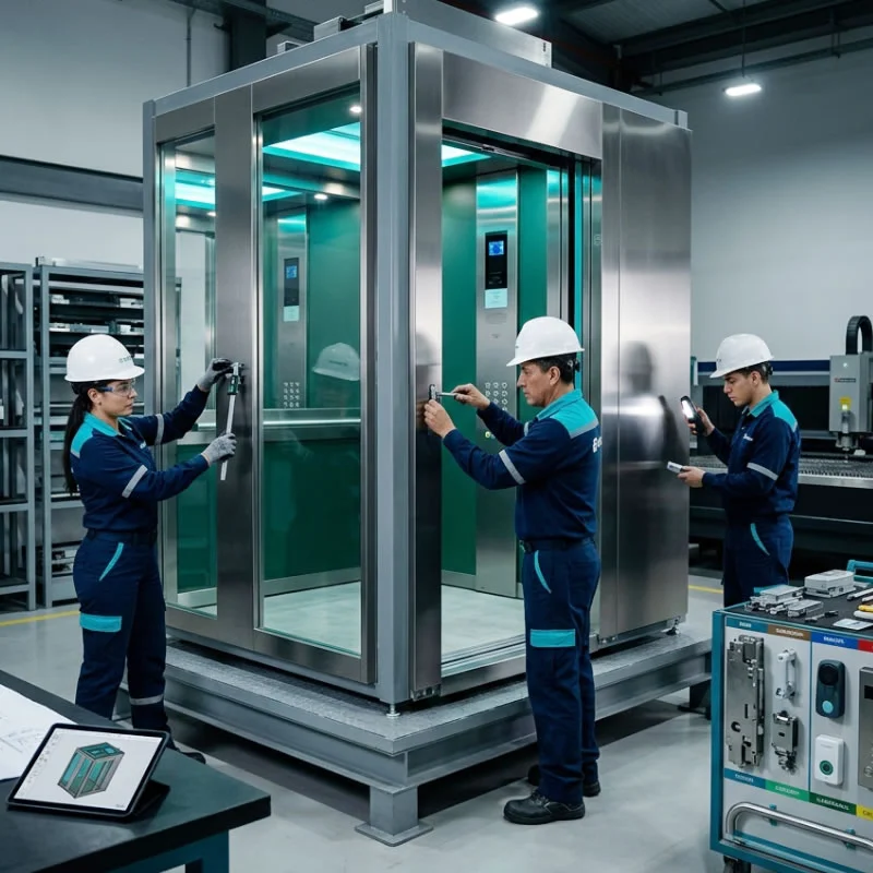 Cotice la fabricación de su ascensor con cabina, estructura y componentes confiables, creados a medida bajo el control de calidad de Ascensores Fahenn en bogotá, Colombia
