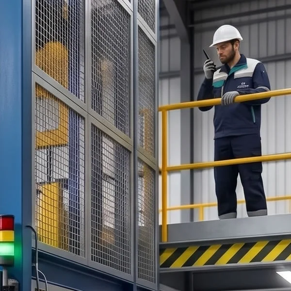 Ascensor industrial conectado con sistemas WMS y ERP para coordinar la gestión logística de cargas en Bogotá y Colombia