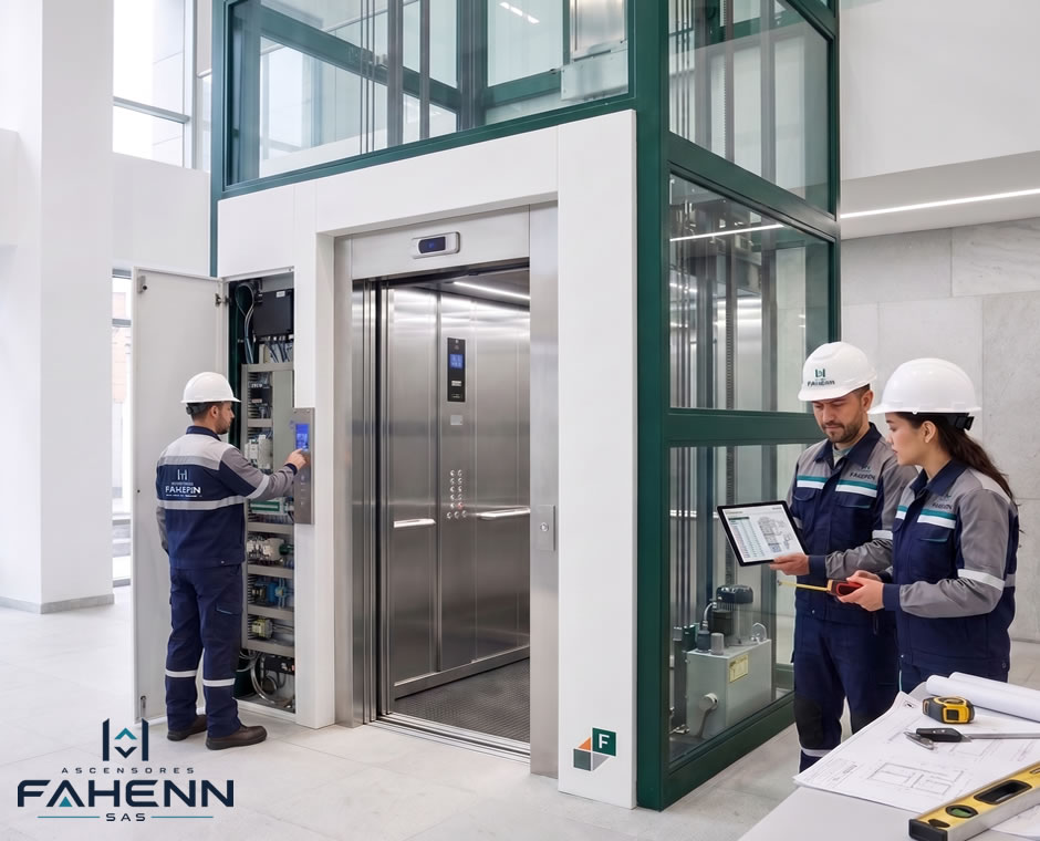 Tecnología eléctrica o hidráulica con diagnóstico profesional, integración arquitectónica y soporte técnico. Solicite su ascensor Fahenn ahora en Bogotá y Colombia