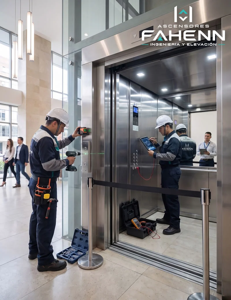 Mejore hoy sus ascensores con mantenimiento, diagnóstico y modernización profesional; solicite ya soluciones seguras y eficientes de Ascensores Fahenn en Bogotá, Colombia