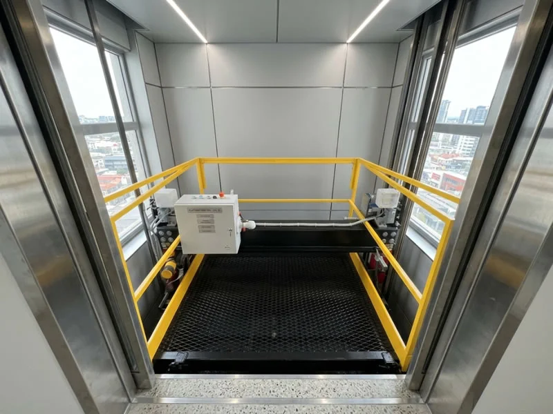 Descubra una plataforma de carga con barandas, control y estructura segura y solicite asesoría para elegir una solución segura y personalizada de Ascensores Fahenn en Bogotá, Colombia